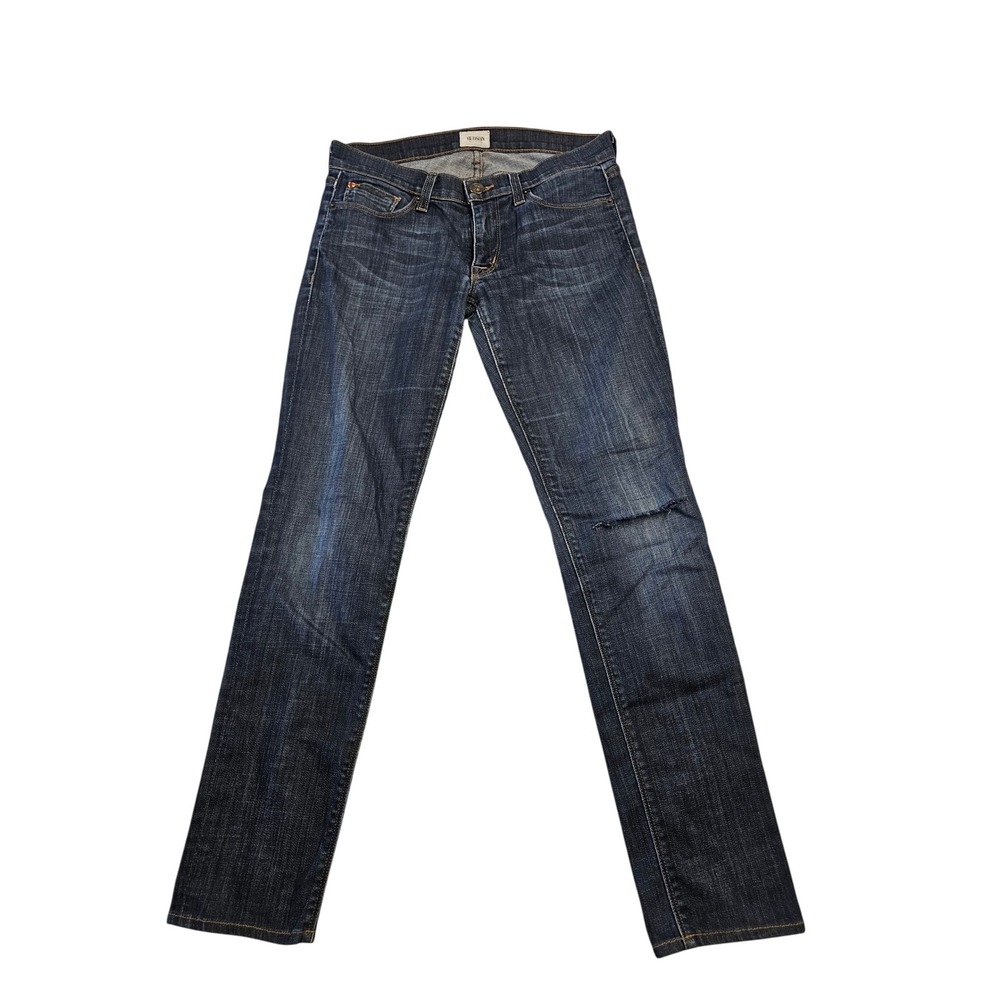 Hudson Jeans Womens 27 Straight Leg Dark‎ Wash Blue Denim Made in USA 5338